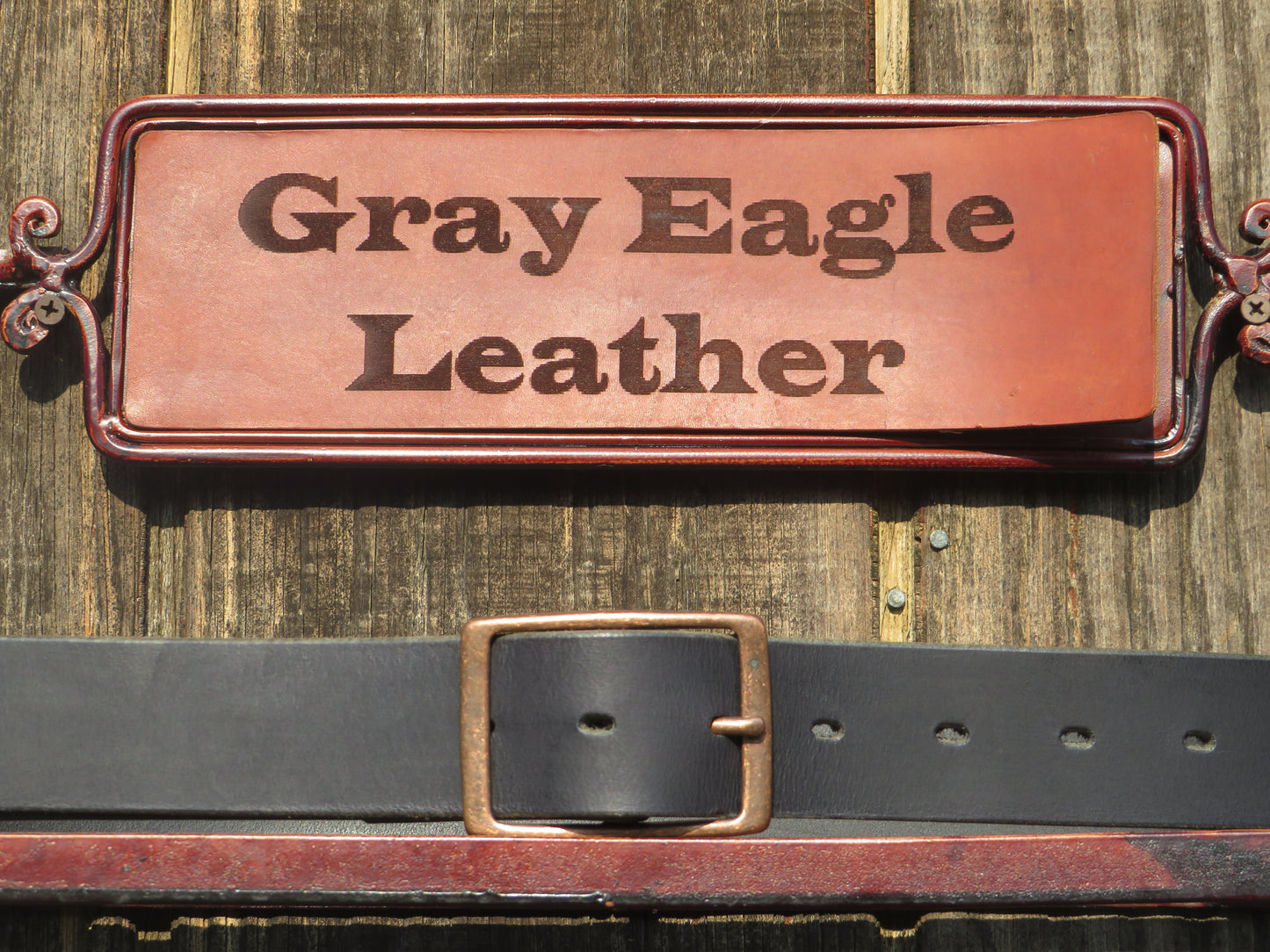 1 1/2" Custom Handcrafted full grain leather belt-Antique Copper finish