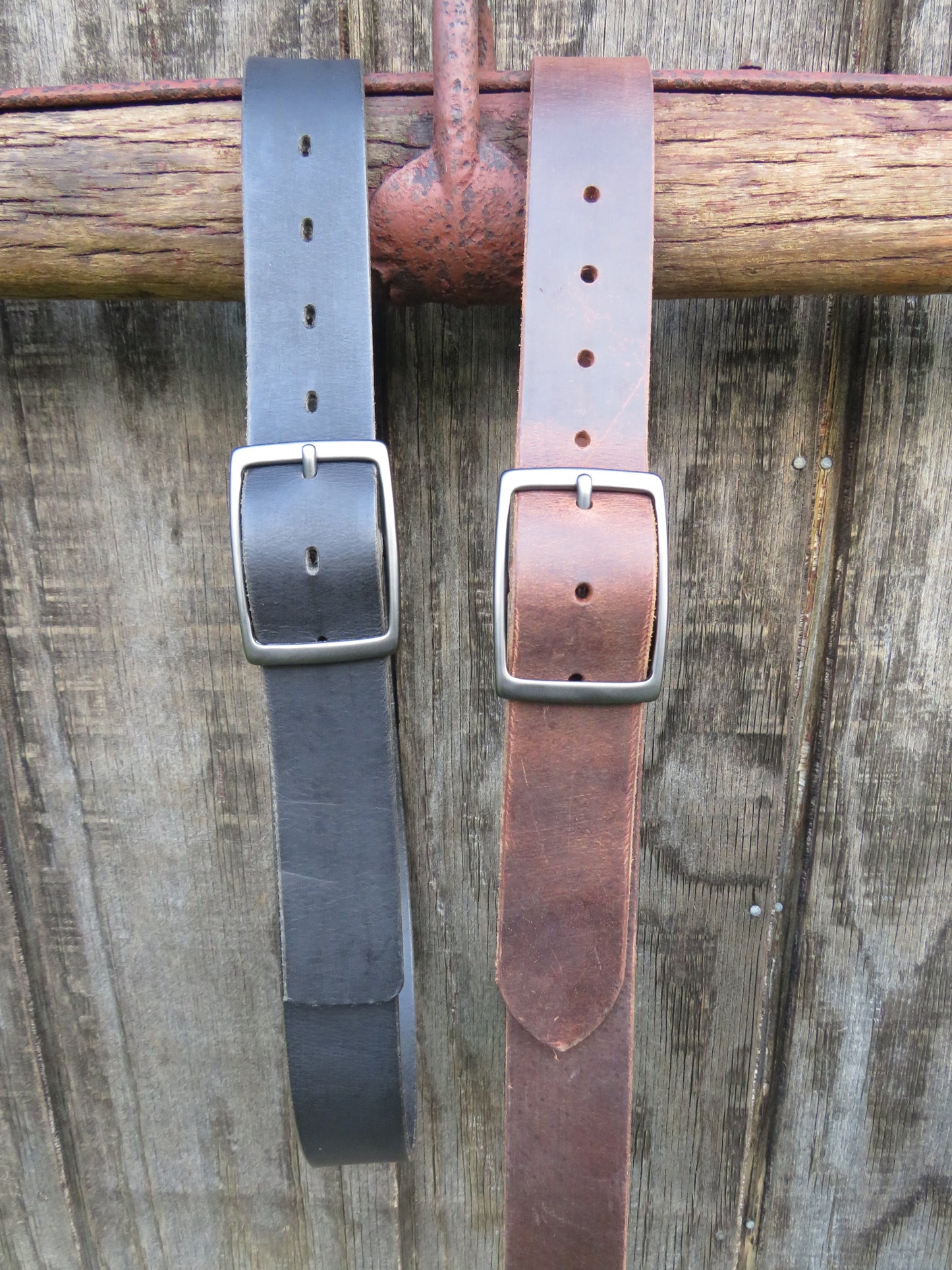 1 1/2" Custom Handcrafted full grain leather belt- gunmetal buckle