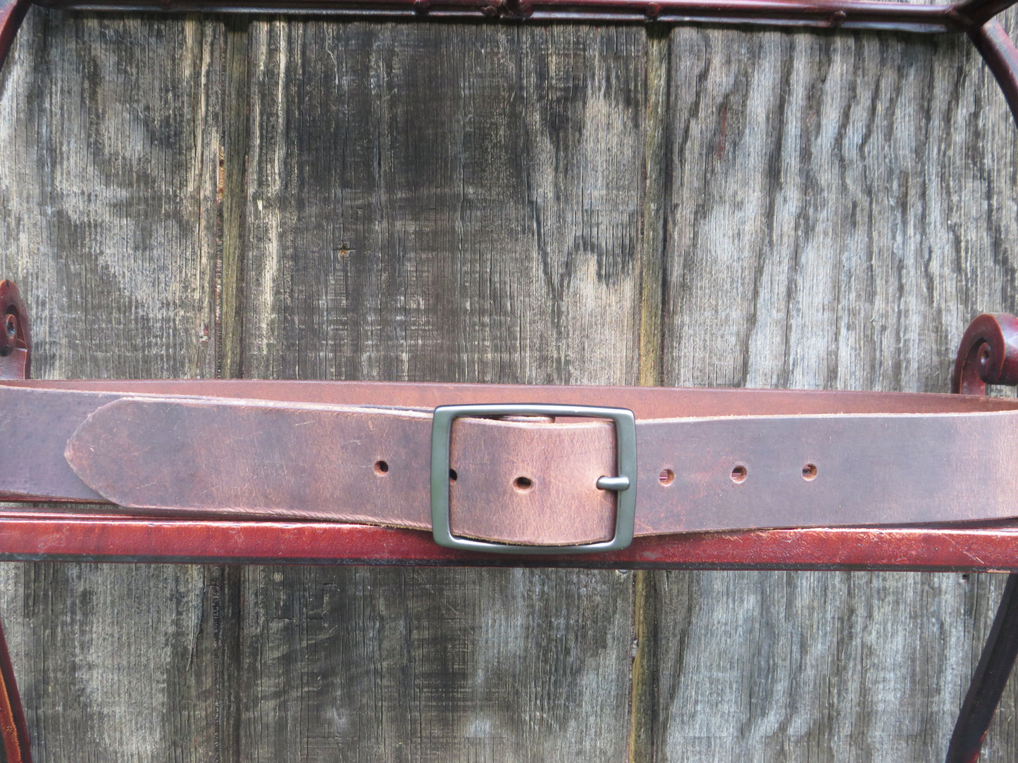 1 1/2" Custom Handcrafted full grain leather belt- gunmetal buckle