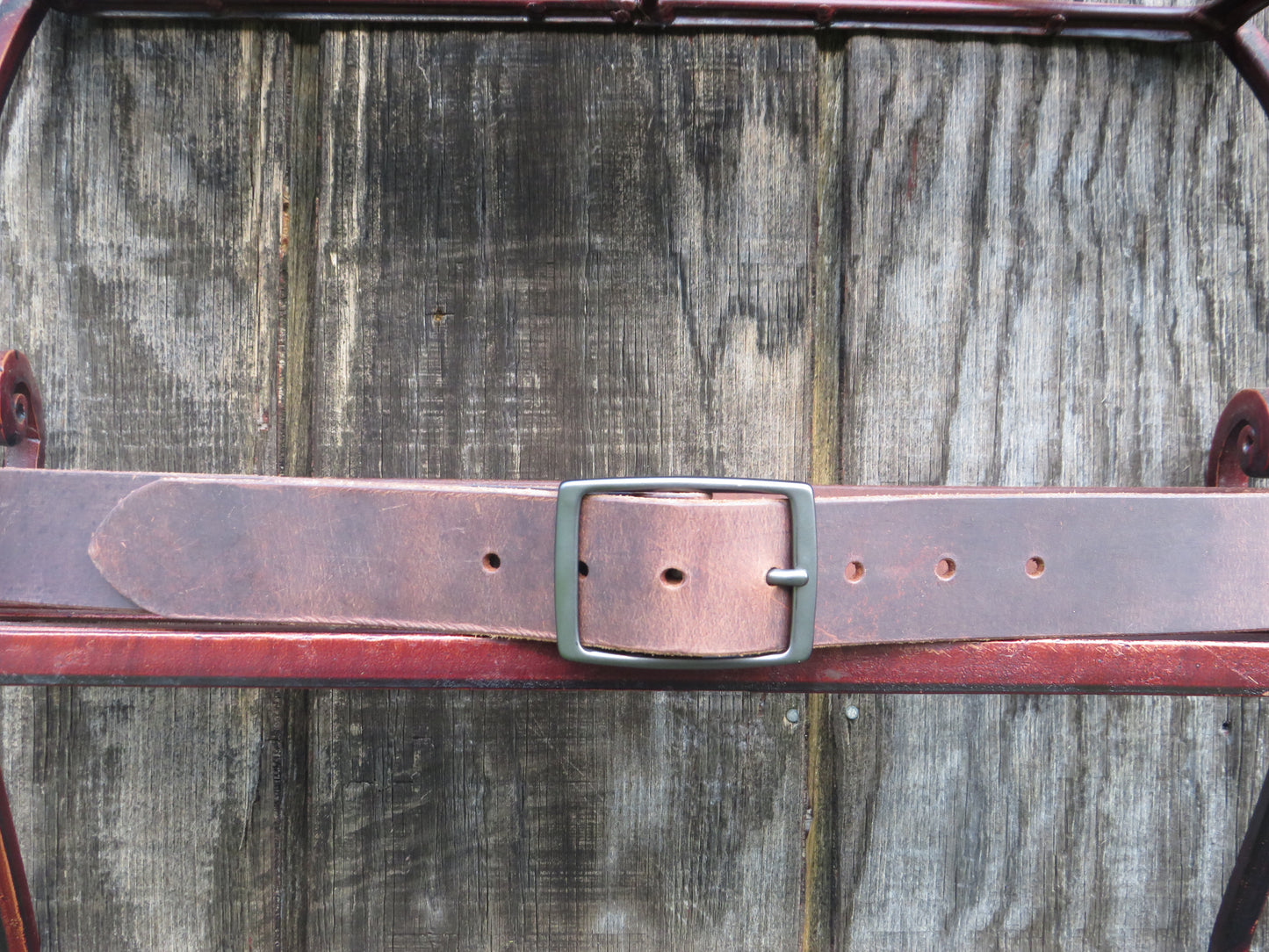1 1/2" Custom Handcrafted full grain leather belt- gunmetal buckle