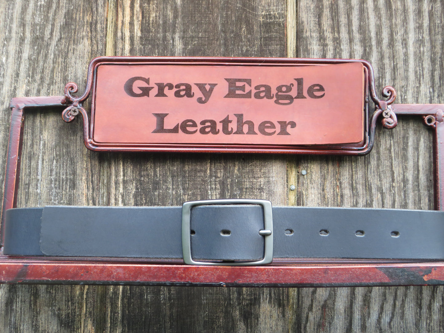 1 1/2" Custom Handcrafted full grain leather belt- gunmetal buckle