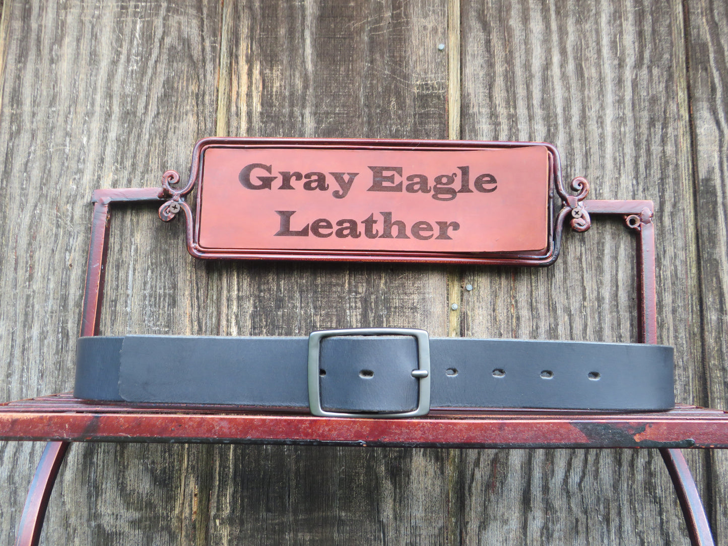 1 1/2" Custom Handcrafted full grain leather belt- gunmetal buckle