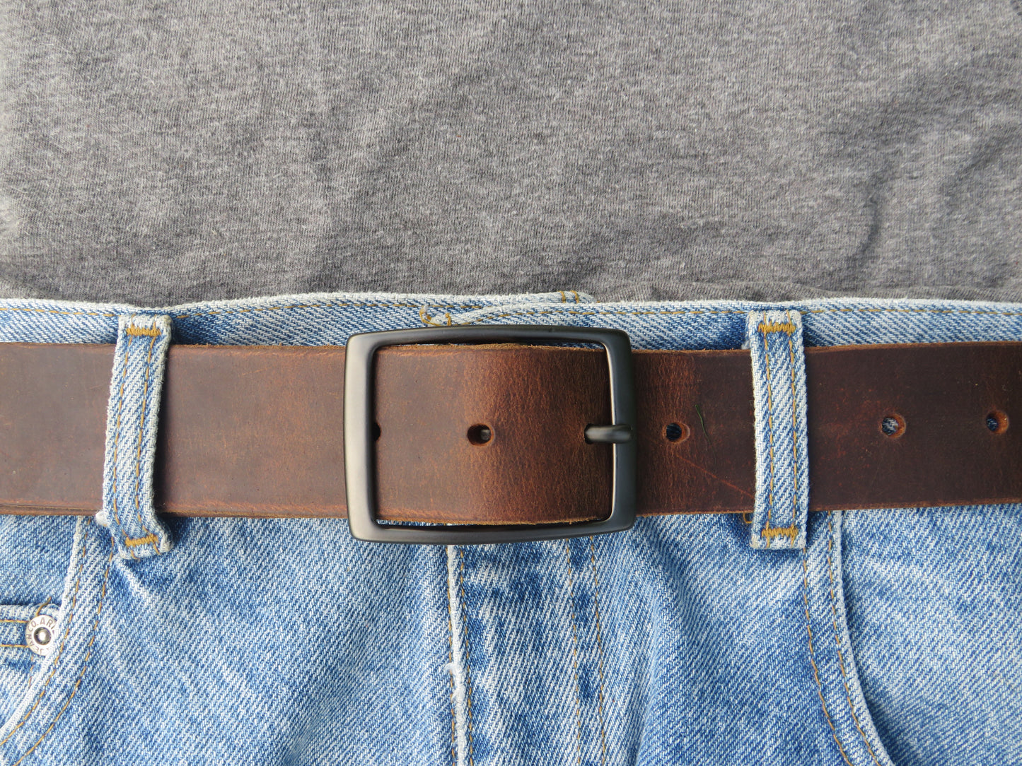 1 1/2" Custom Handcrafted full grain leather belt- gunmetal buckle