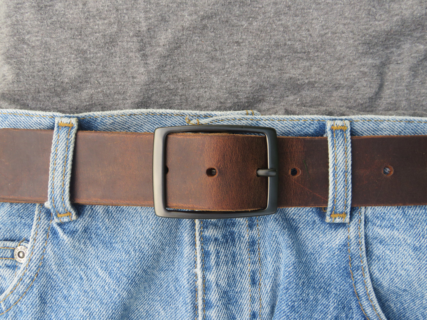 1 1/2" Custom Handcrafted full grain leather belt- gunmetal buckle