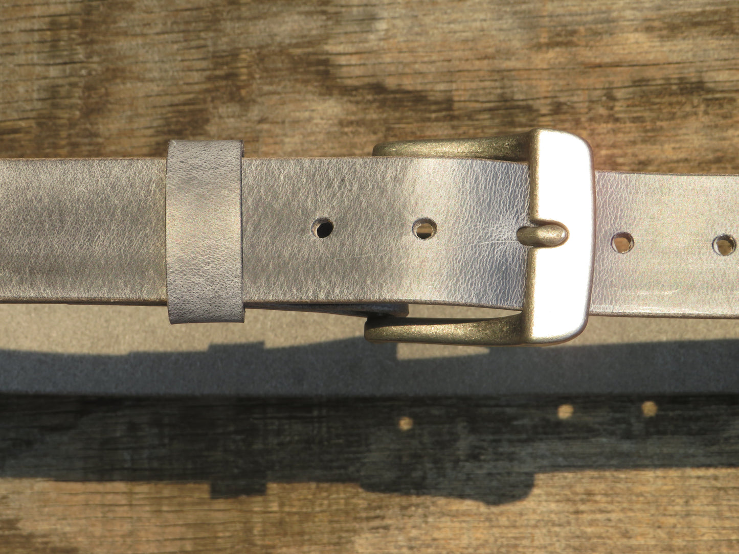 1 1/2" Custom Handcrafted Gray  leather belt, full grain leather belt