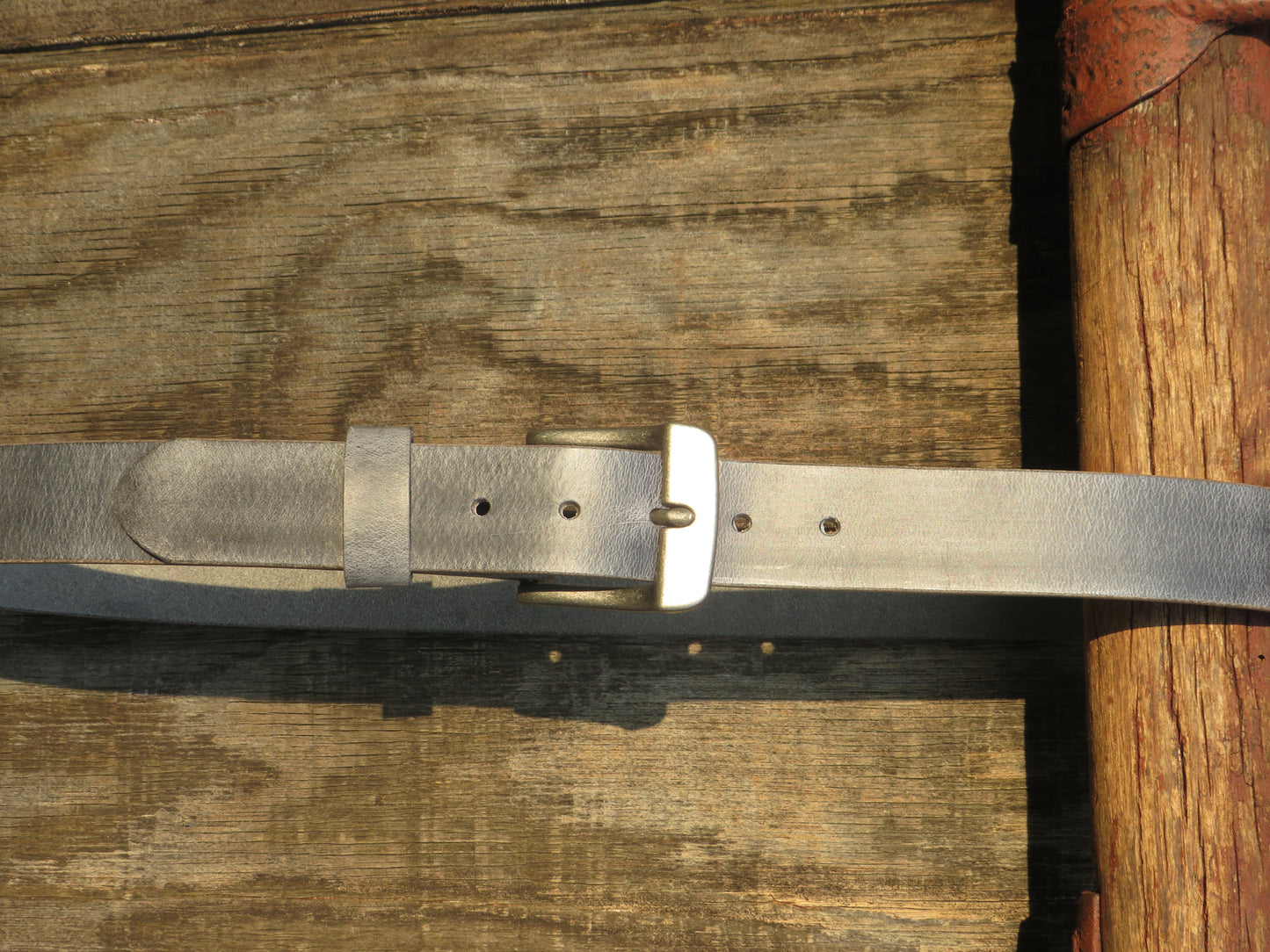1 1/2" Custom Handcrafted Gray  leather belt, full grain leather belt