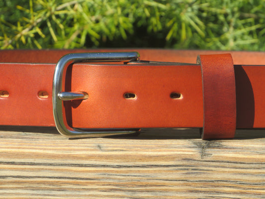 1 1/2" Hermann Oak Bridle Leather belt with stainless steel buckle