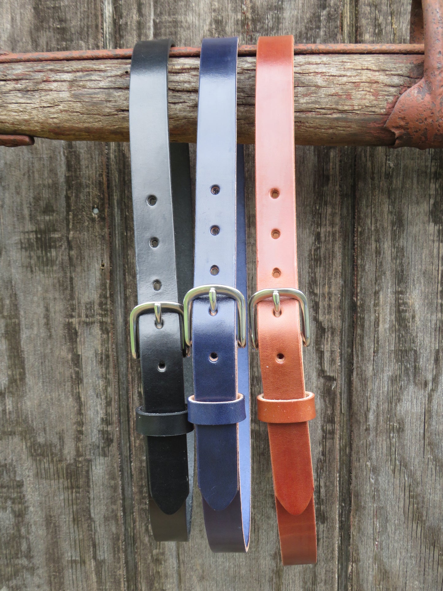 Handmade Wickett & Craig Leather Belt | Full Grain Harness Leather | 1 Inch Wide | Removable Buckle | Made in USA | Custom Fit