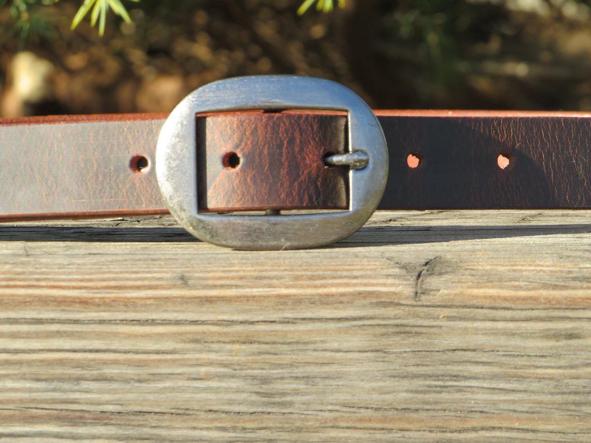 1" Handmade Crazy Horse Water Buffalo Leather Belt
