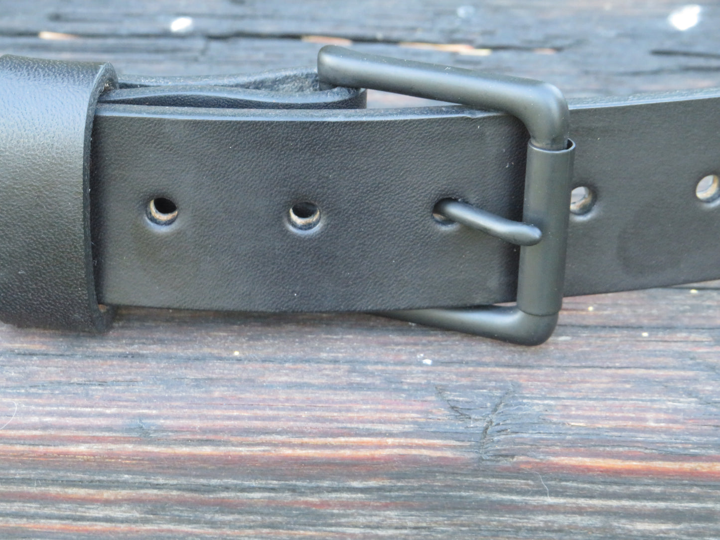 1 1/2" wide Black Bridle leather belt
