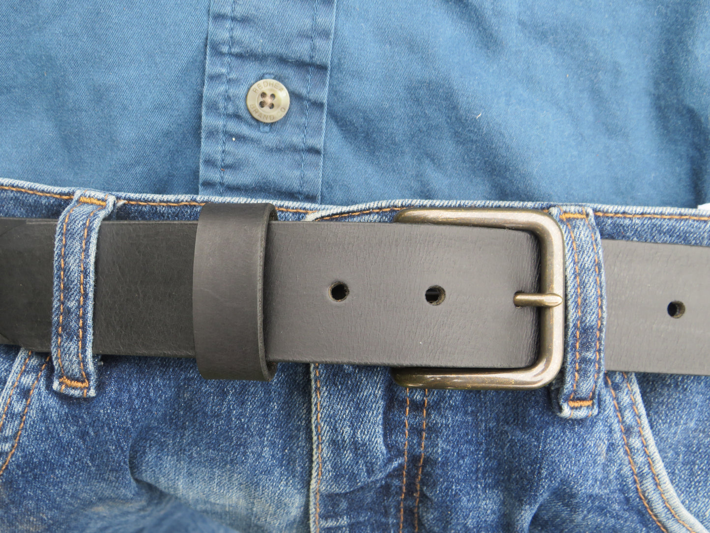 1 1/2"  Custom Handmade Crazy Horse or Classic Black Leather Belt
