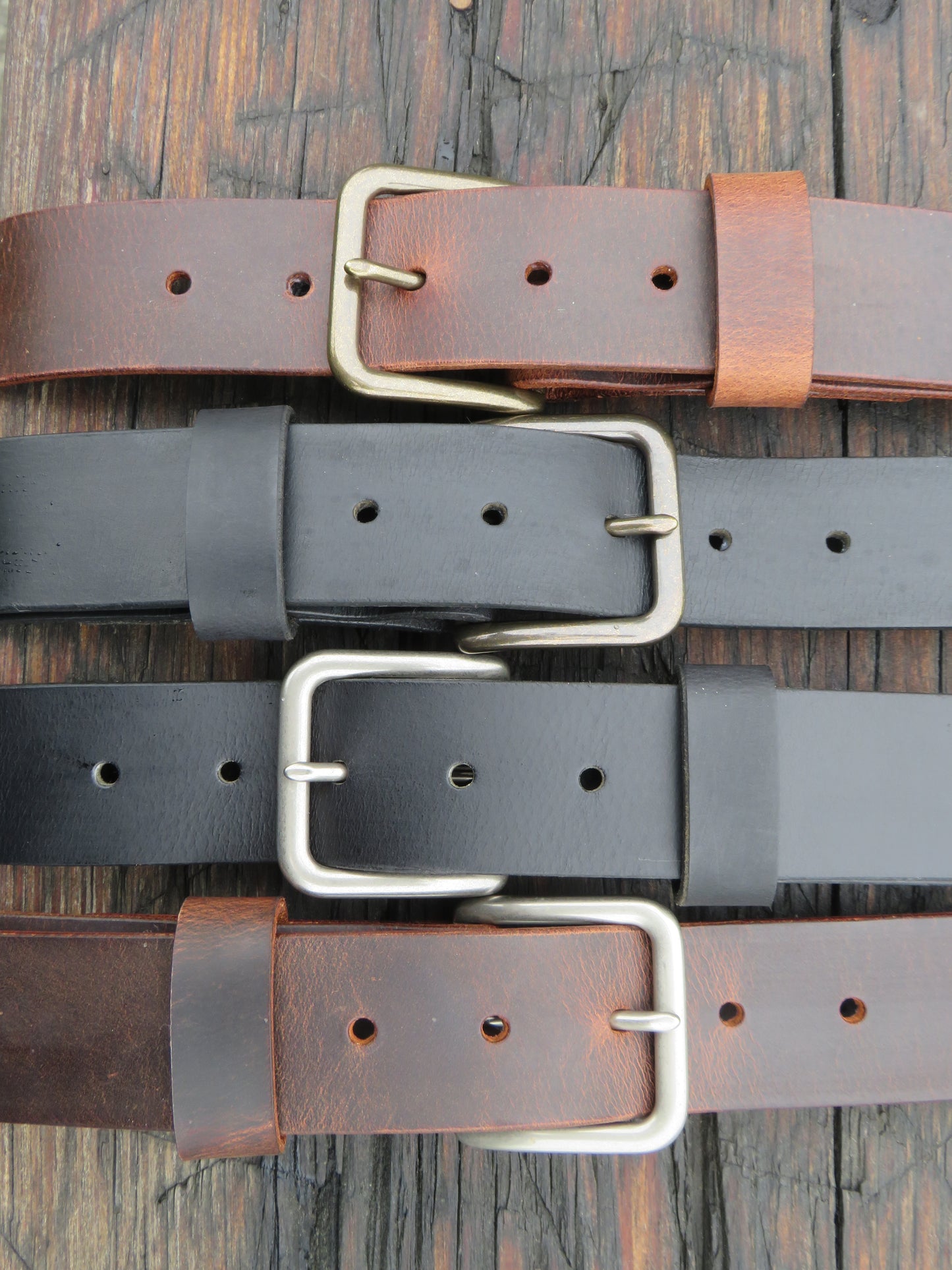 1 1/2"  Custom Handmade Crazy Horse or Classic Black Leather Belt