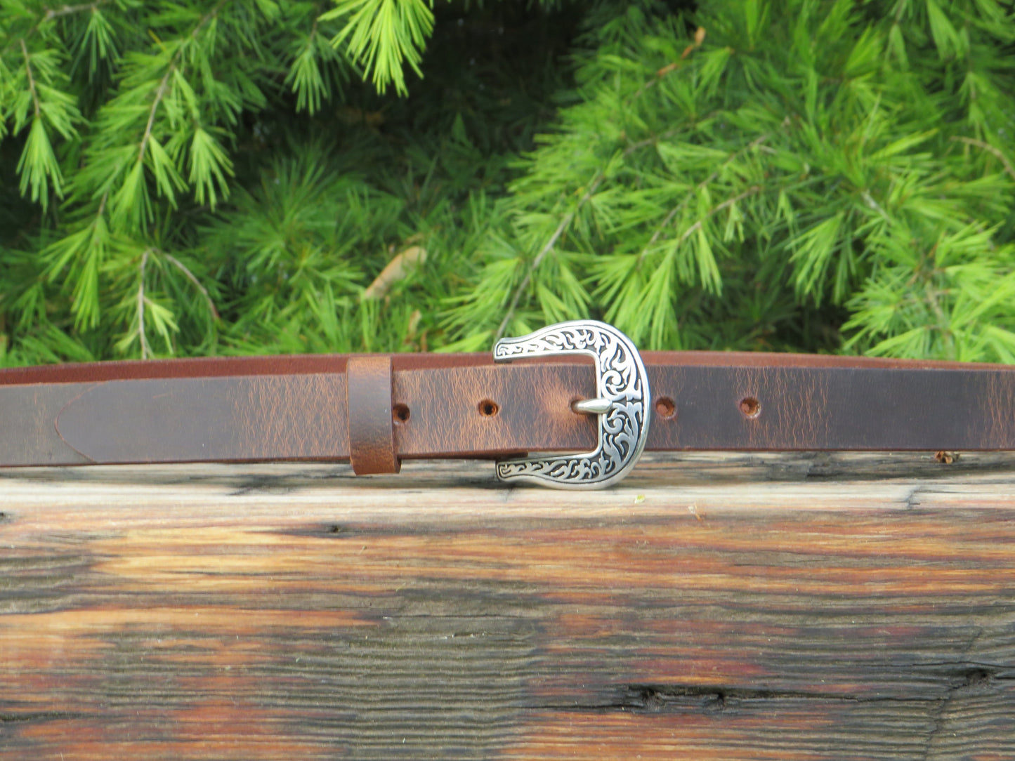 1 inch wide Crazy Horse Water Buffalo leather belt