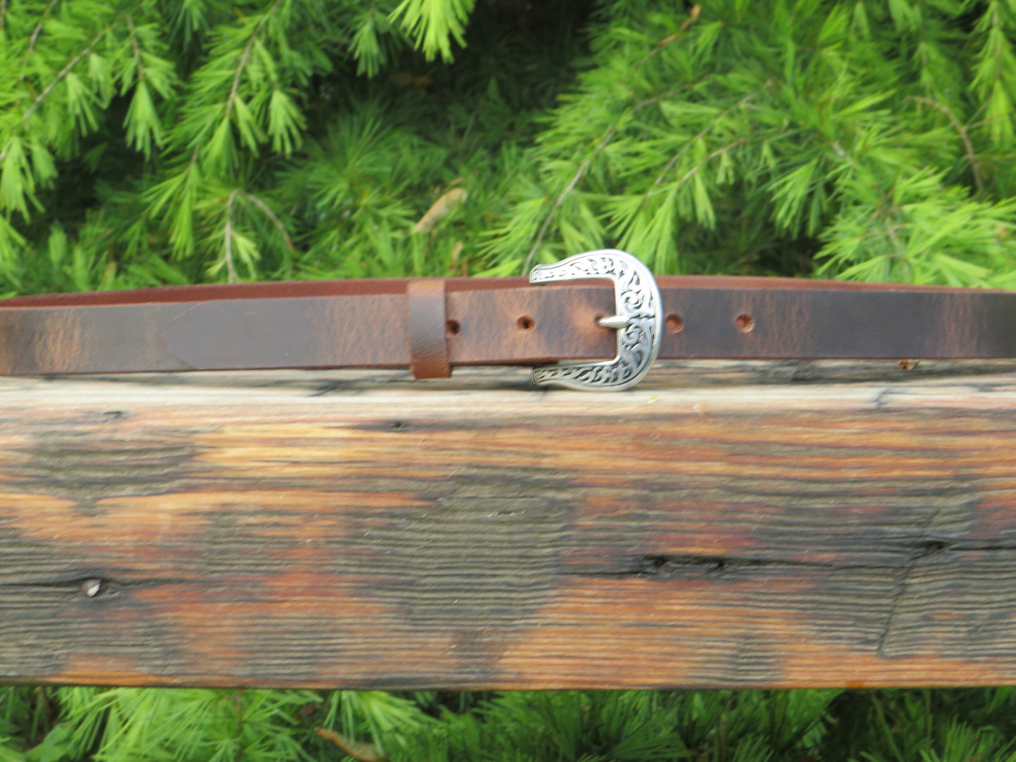 1 inch wide Crazy Horse Water Buffalo leather belt