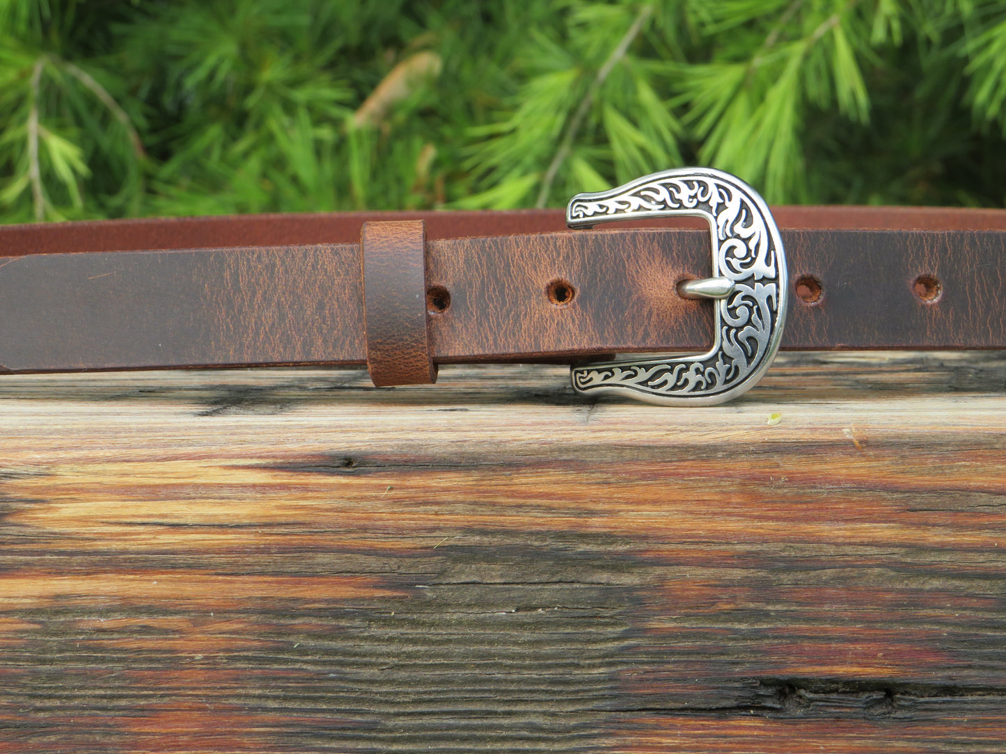 1 inch wide Crazy Horse Water Buffalo leather belt