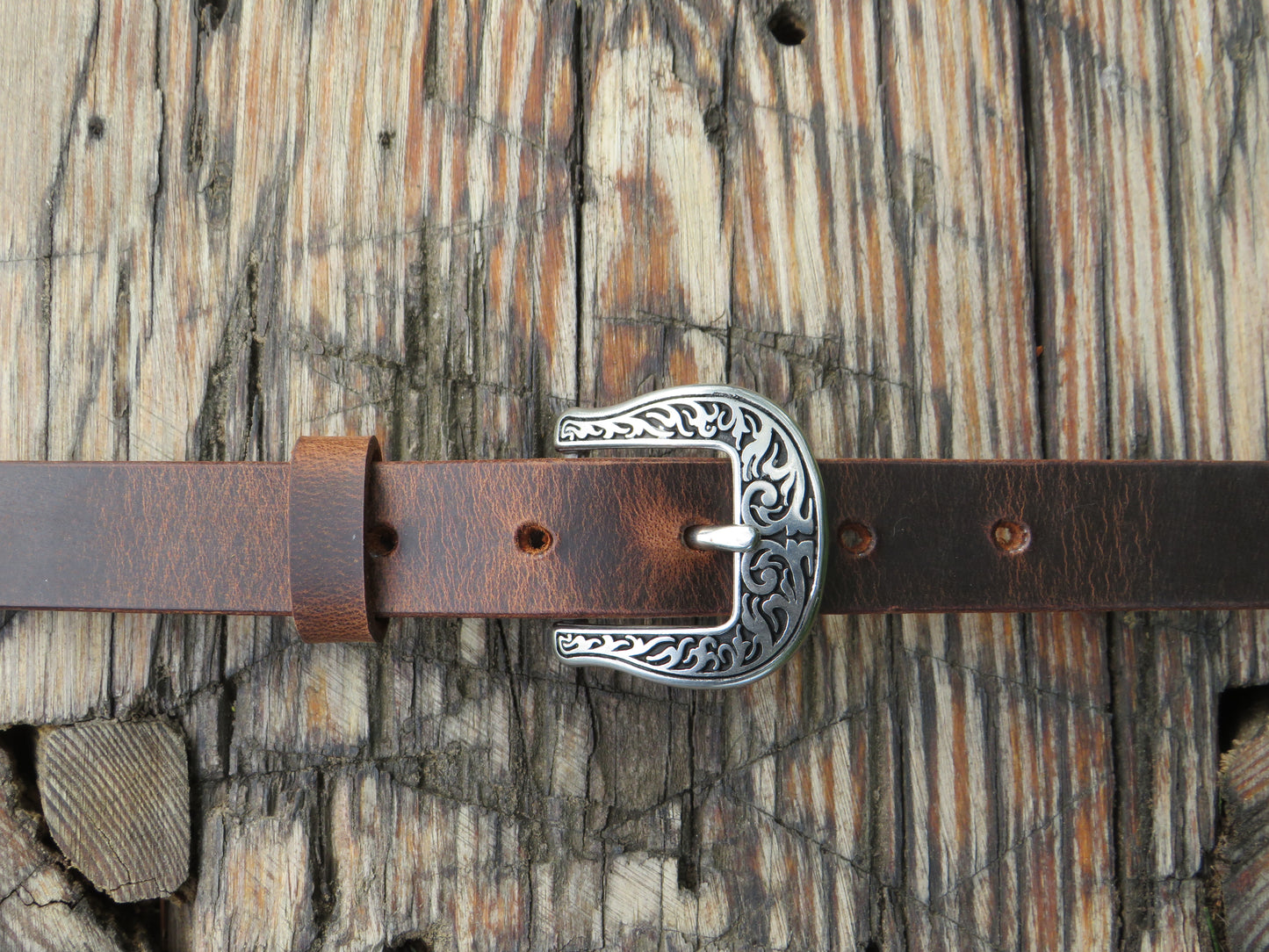 1 inch wide Crazy Horse Water Buffalo leather belt