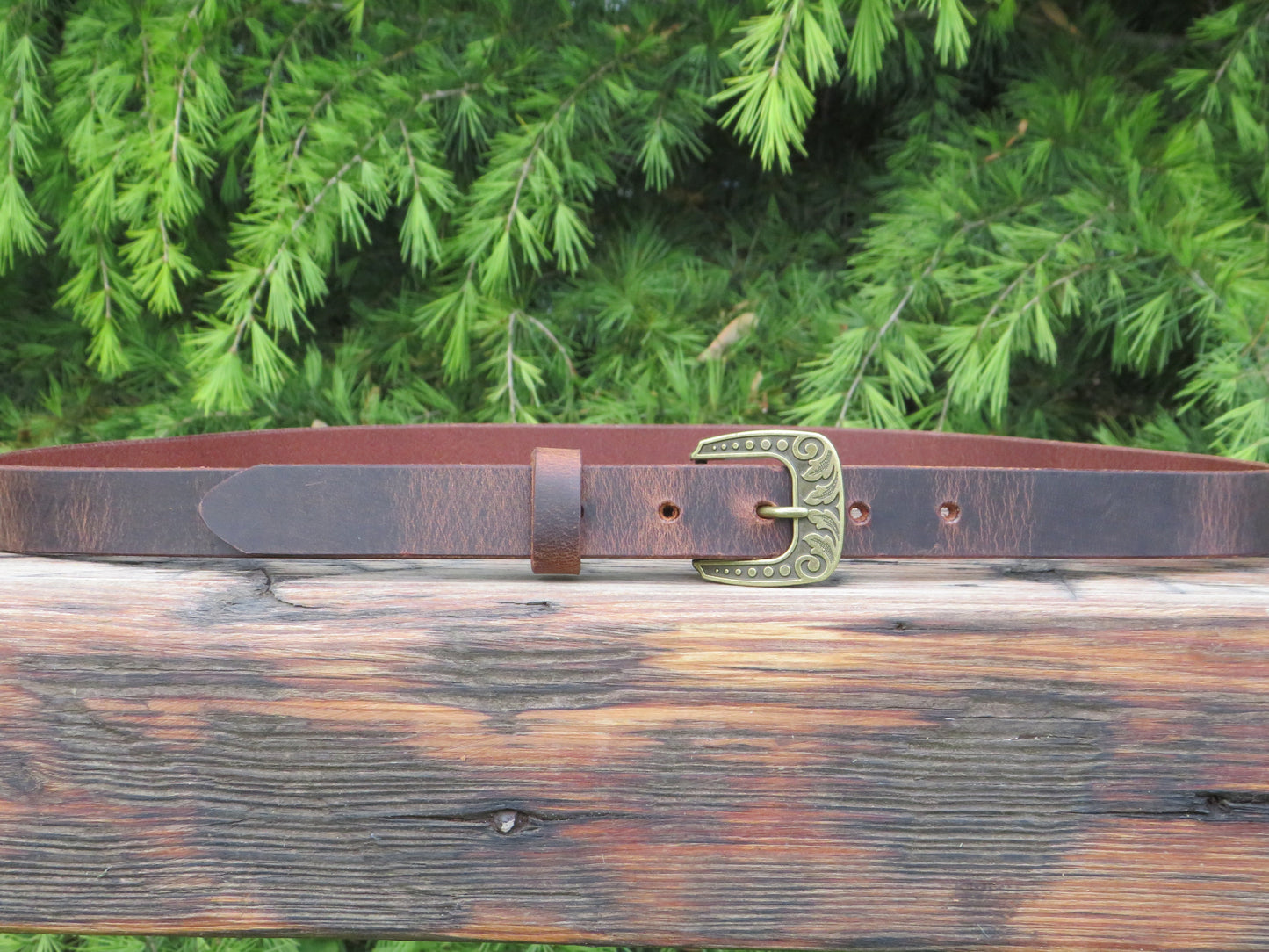 1 inch wide custom Water Buffalo leather belt