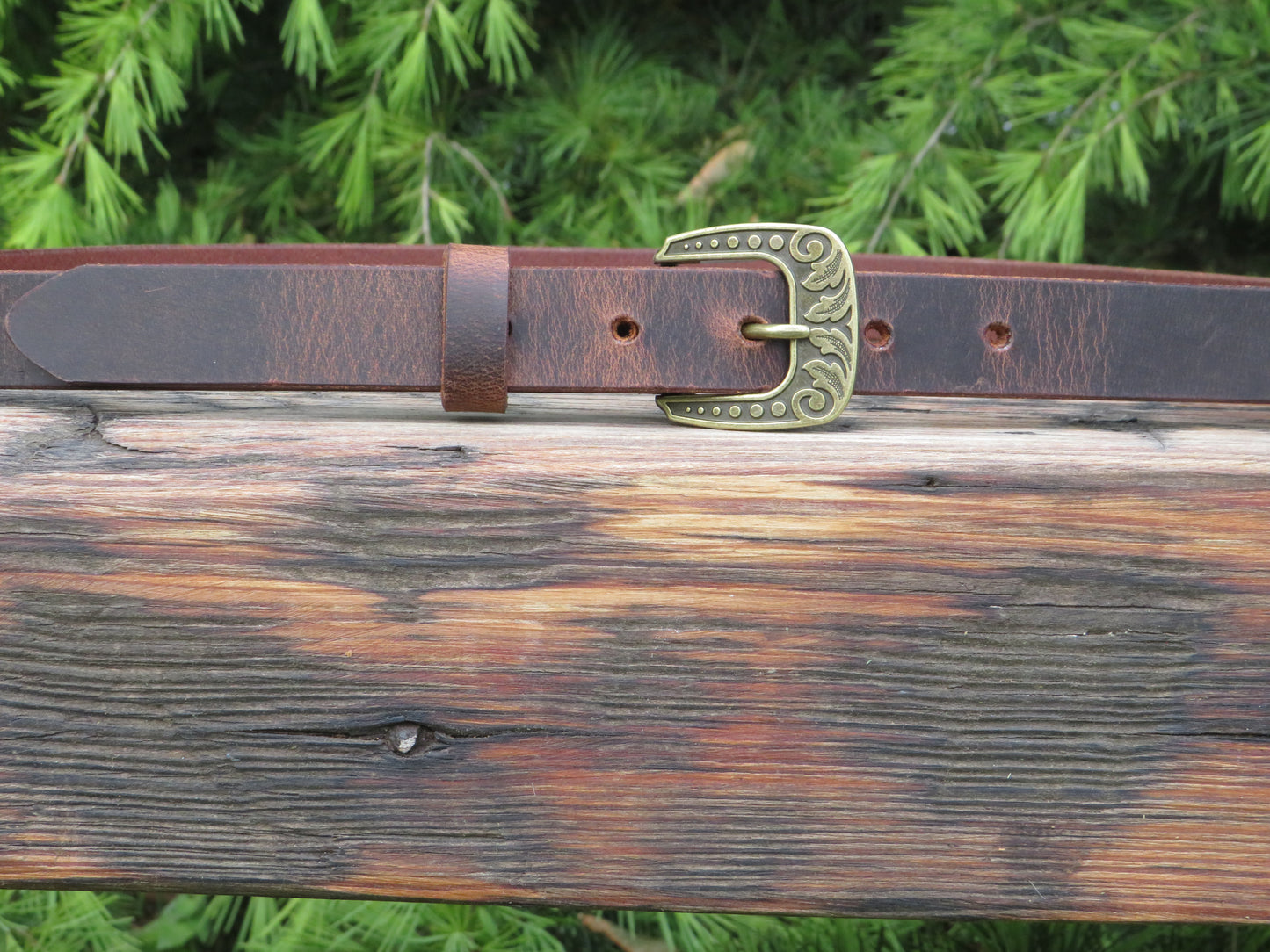 1 inch wide custom Water Buffalo leather belt