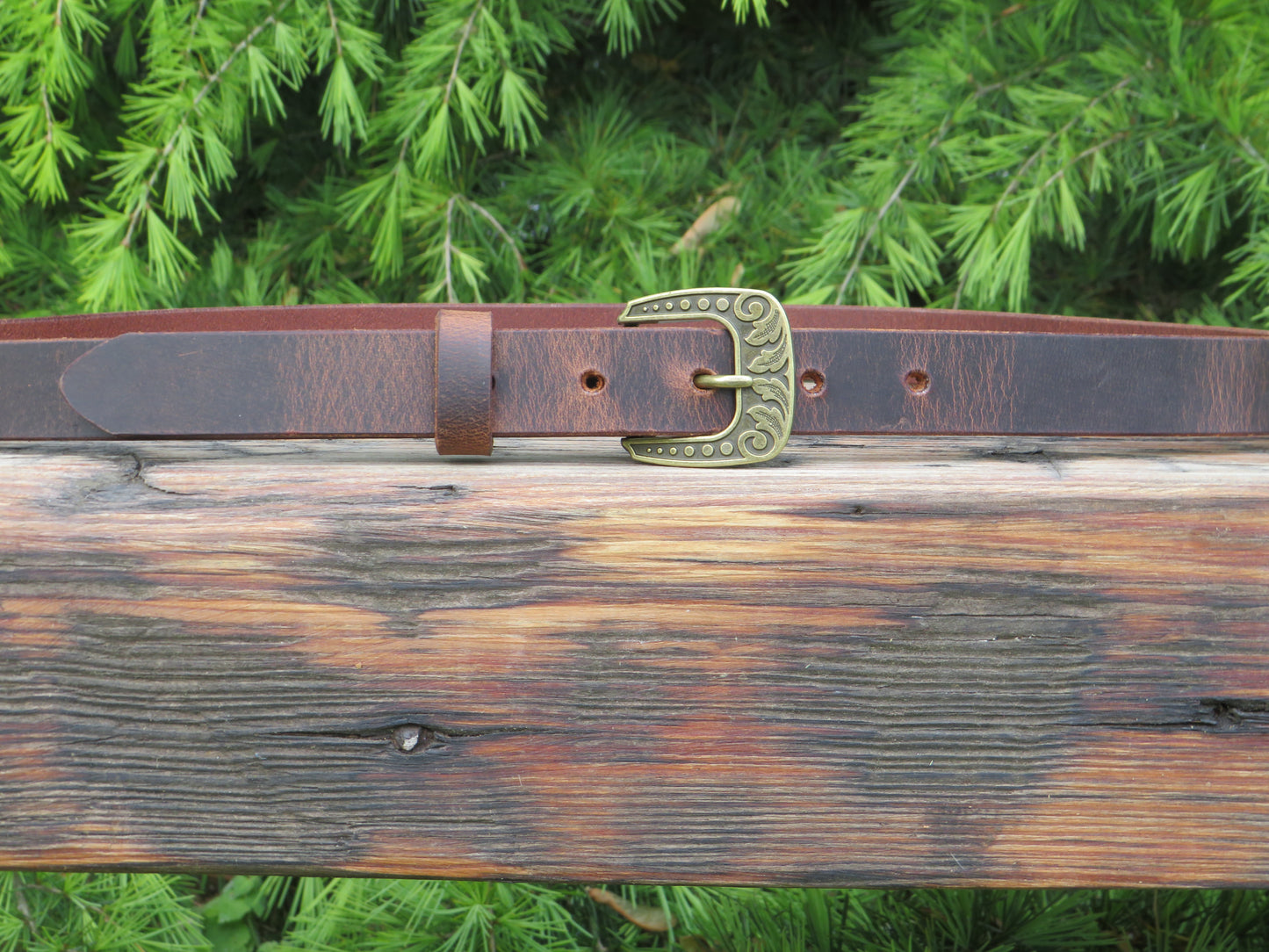 1 inch wide custom Water Buffalo leather belt