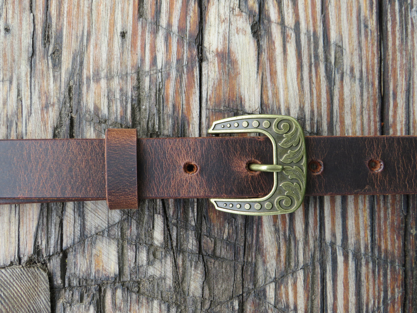1 inch wide custom Water Buffalo leather belt