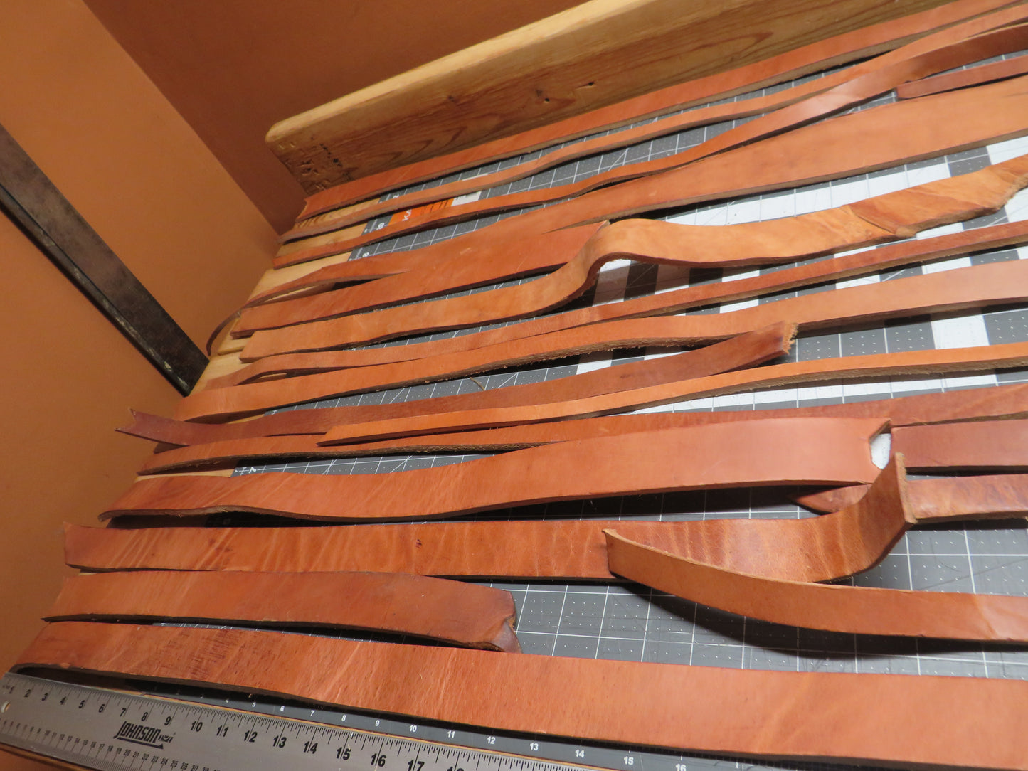 8 Pound box of Hermann Oak harness leather belt remnants