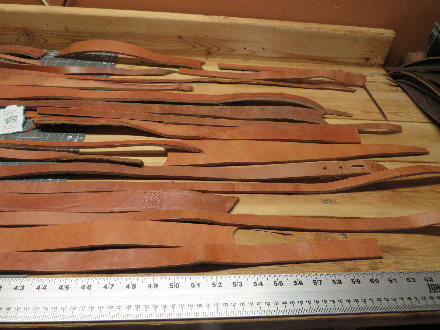 8 Pound box of Hermann Oak harness leather belt remnants