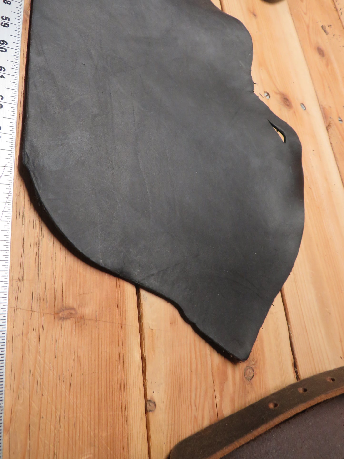 Black Bridle leather side remnant
