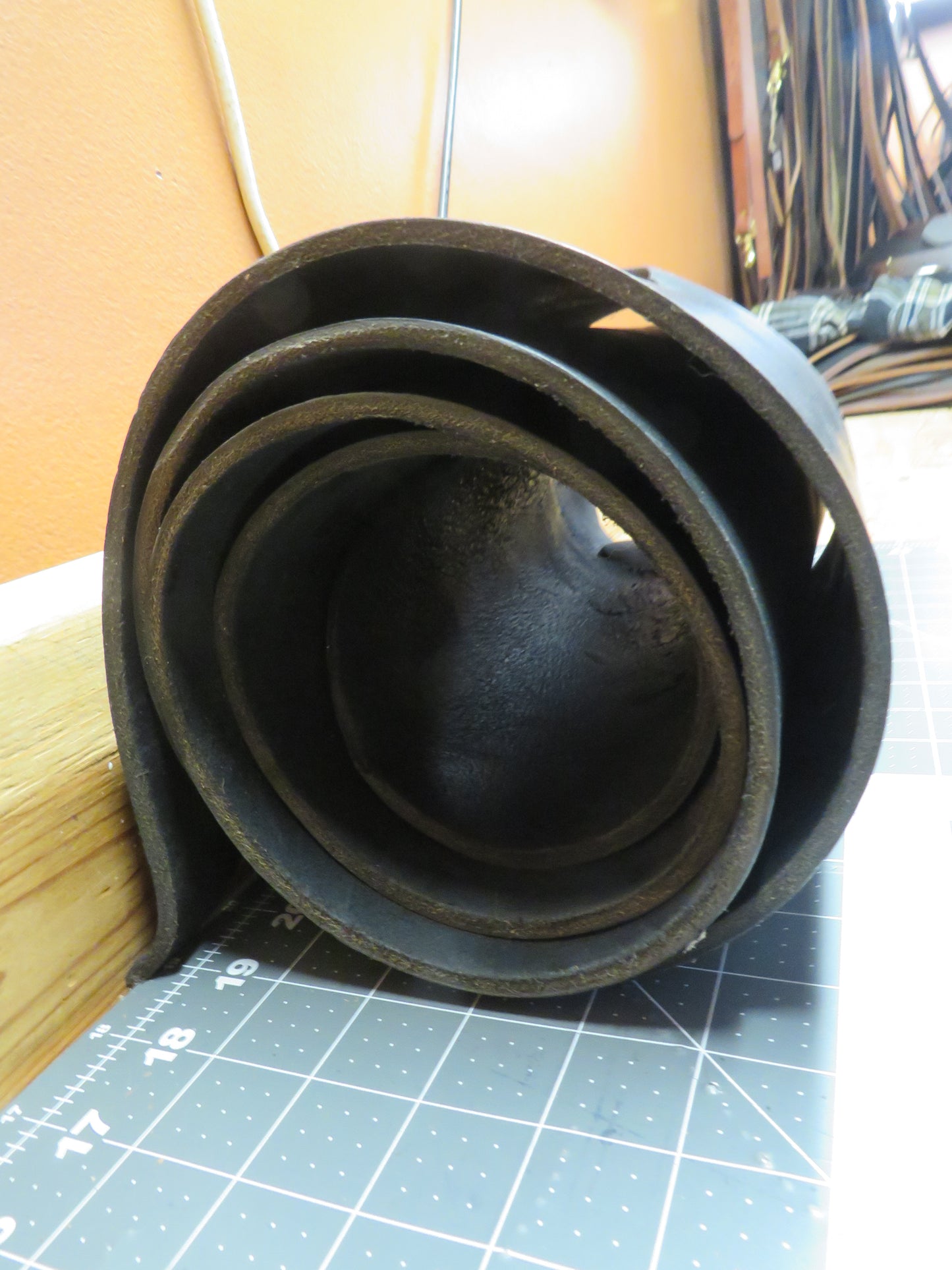 Black Bridle leather side remnant