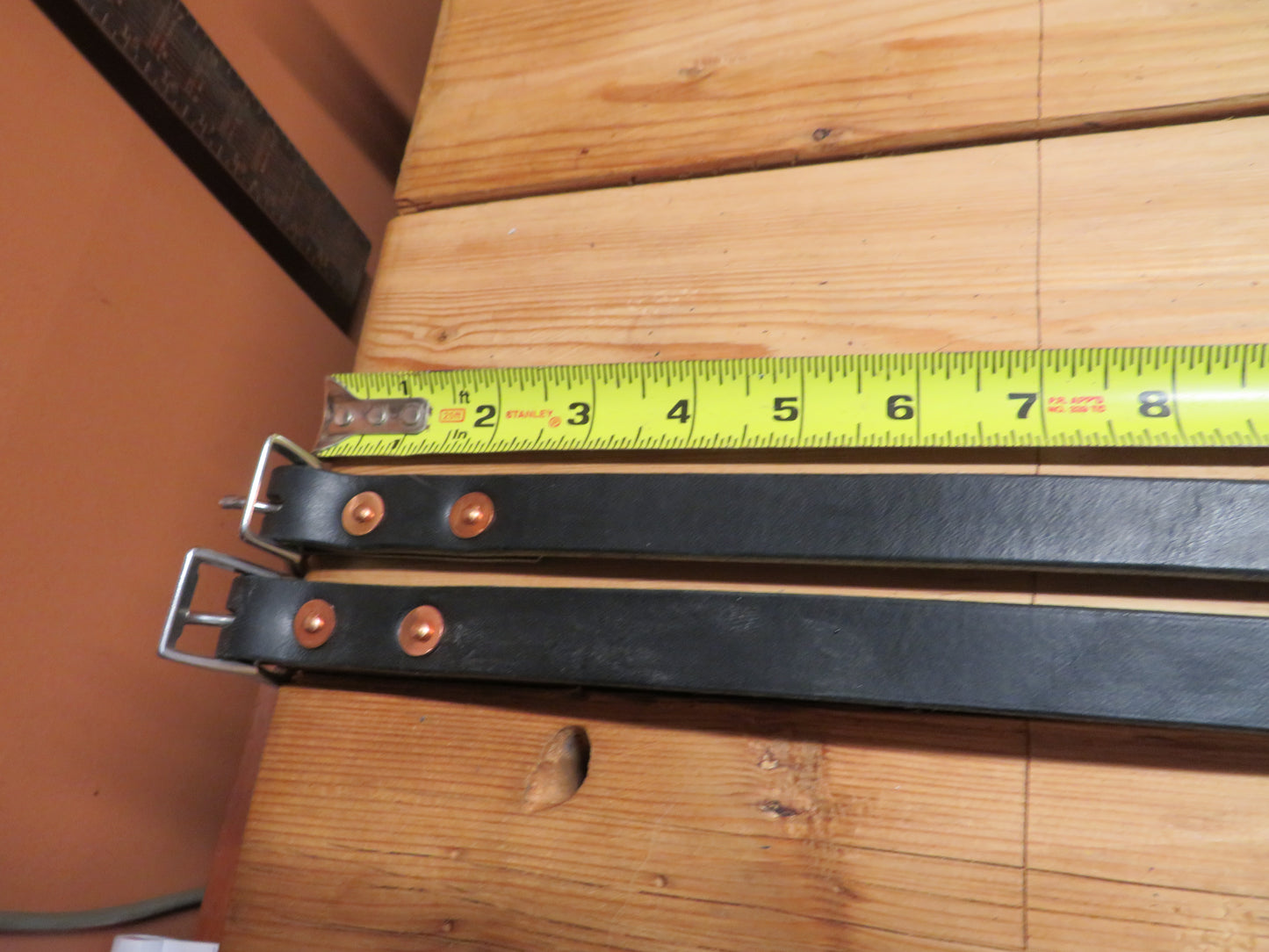 Ships Today Pair of Black Bridle leather straps, camping straps, utility straps, blanket straps, leather edc straps, bedroll straps (Copy)