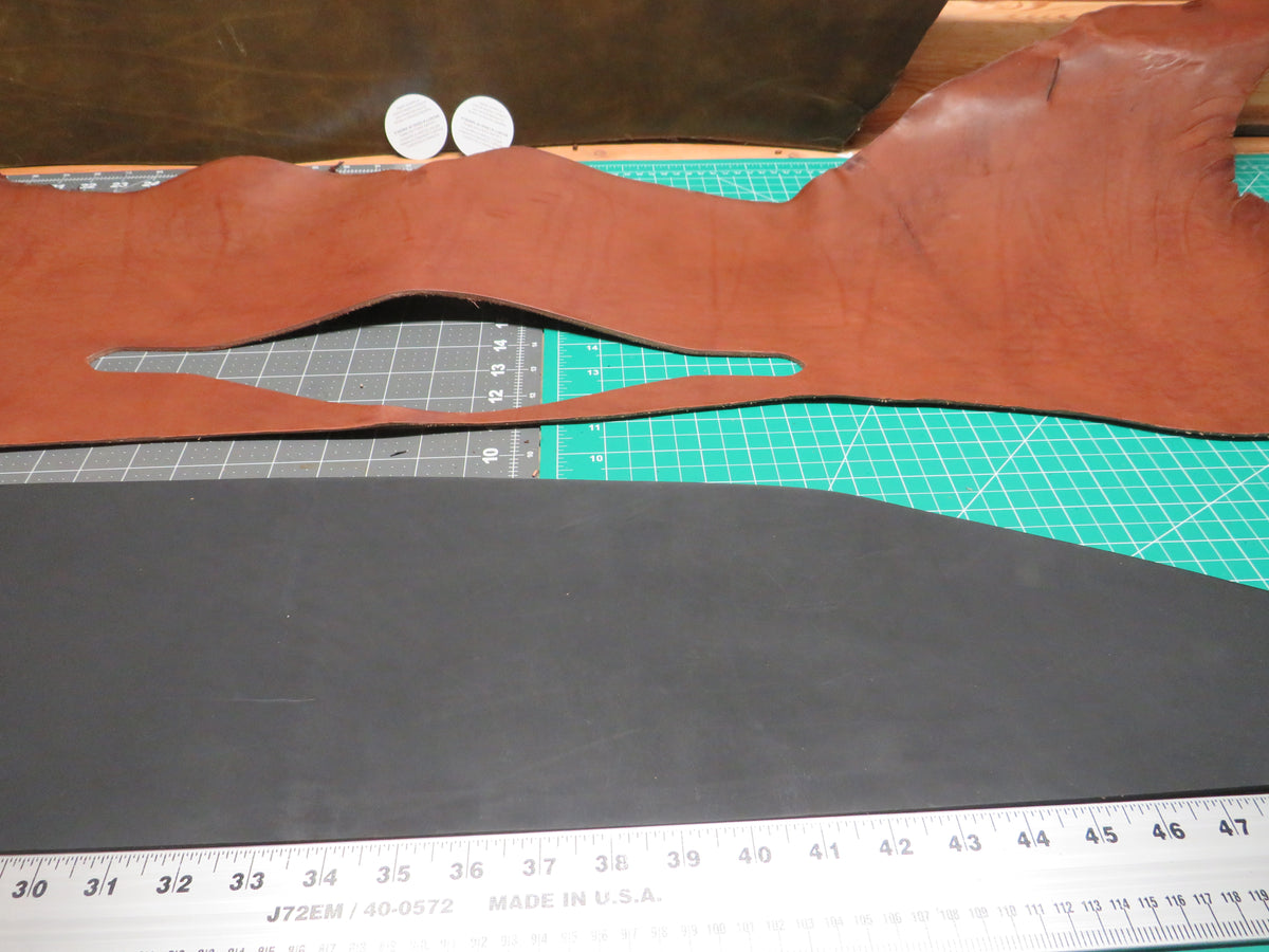 3 pieces of veg tanned leather 72 inches long