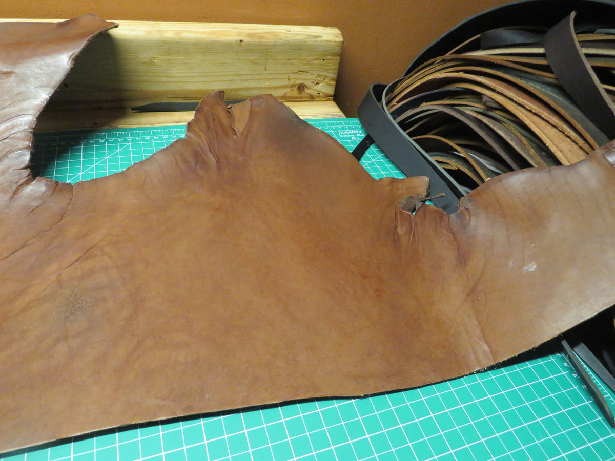 3 pieces of veg tanned leather 72 inches long