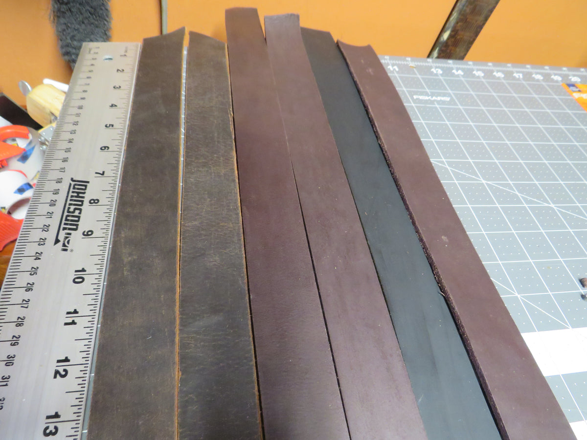 6 Full Grain veg tanned leather straps 1 1/2" wide
