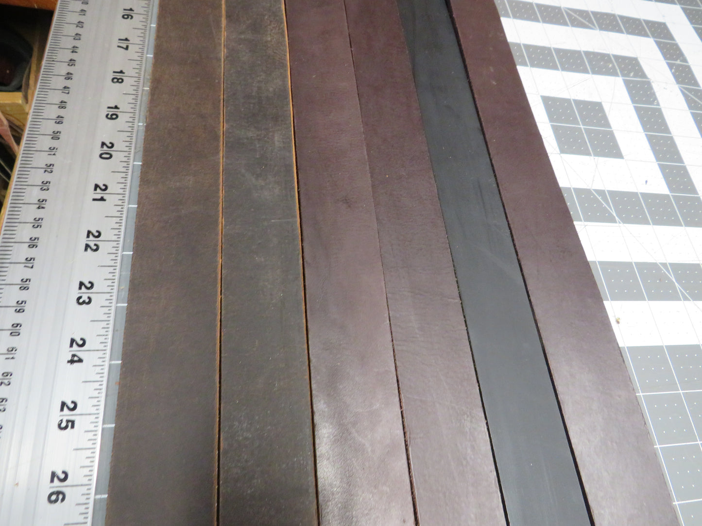 6 Full Grain veg tanned leather straps 1 1/2" wide