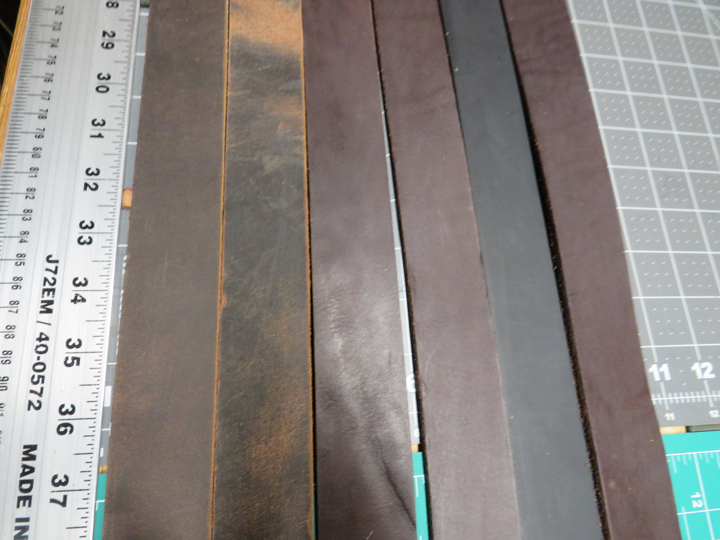 6 Full Grain veg tanned leather straps 1 1/2" wide