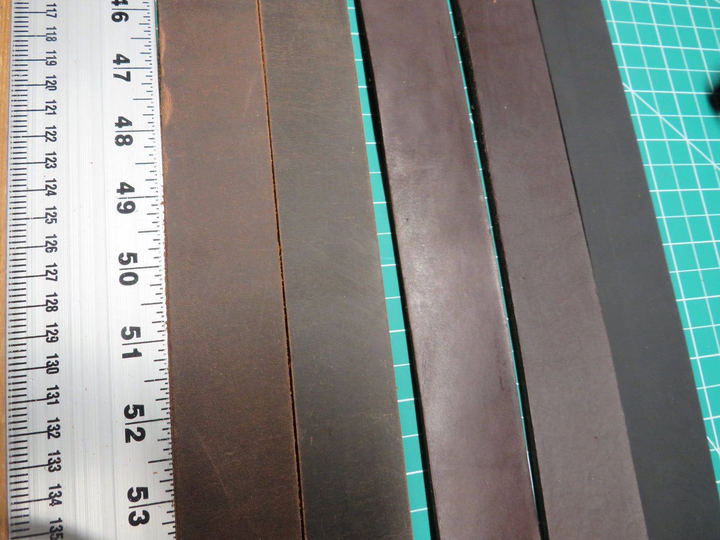 6 Full Grain veg tanned leather straps 1 1/2" wide
