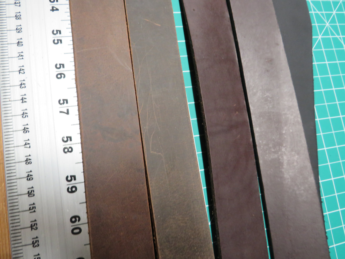 6 Full Grain veg tanned leather straps 1 1/2" wide