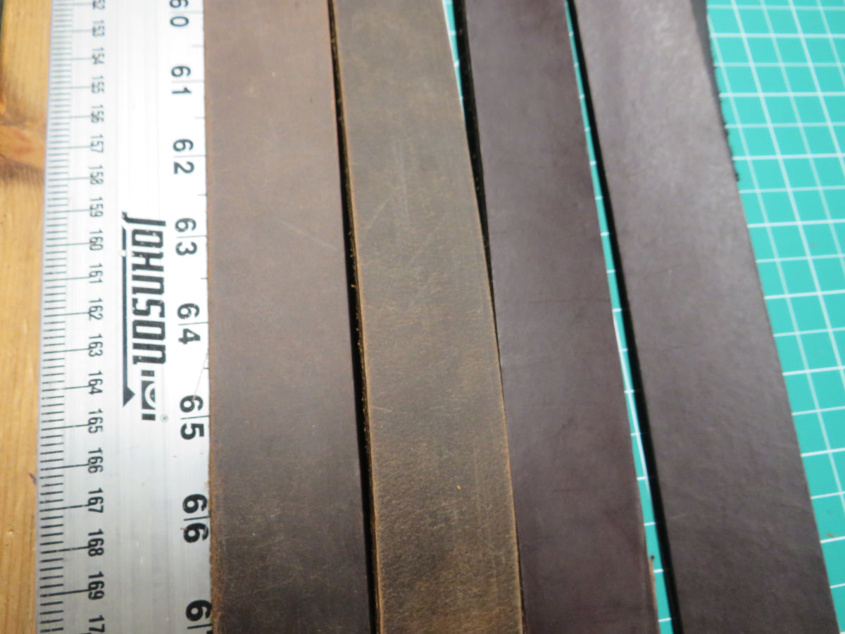6 Full Grain veg tanned leather straps 1 1/2" wide