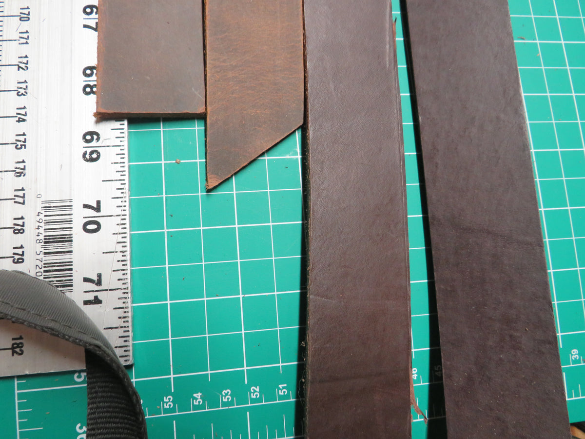 6 Full Grain veg tanned leather straps 1 1/2" wide