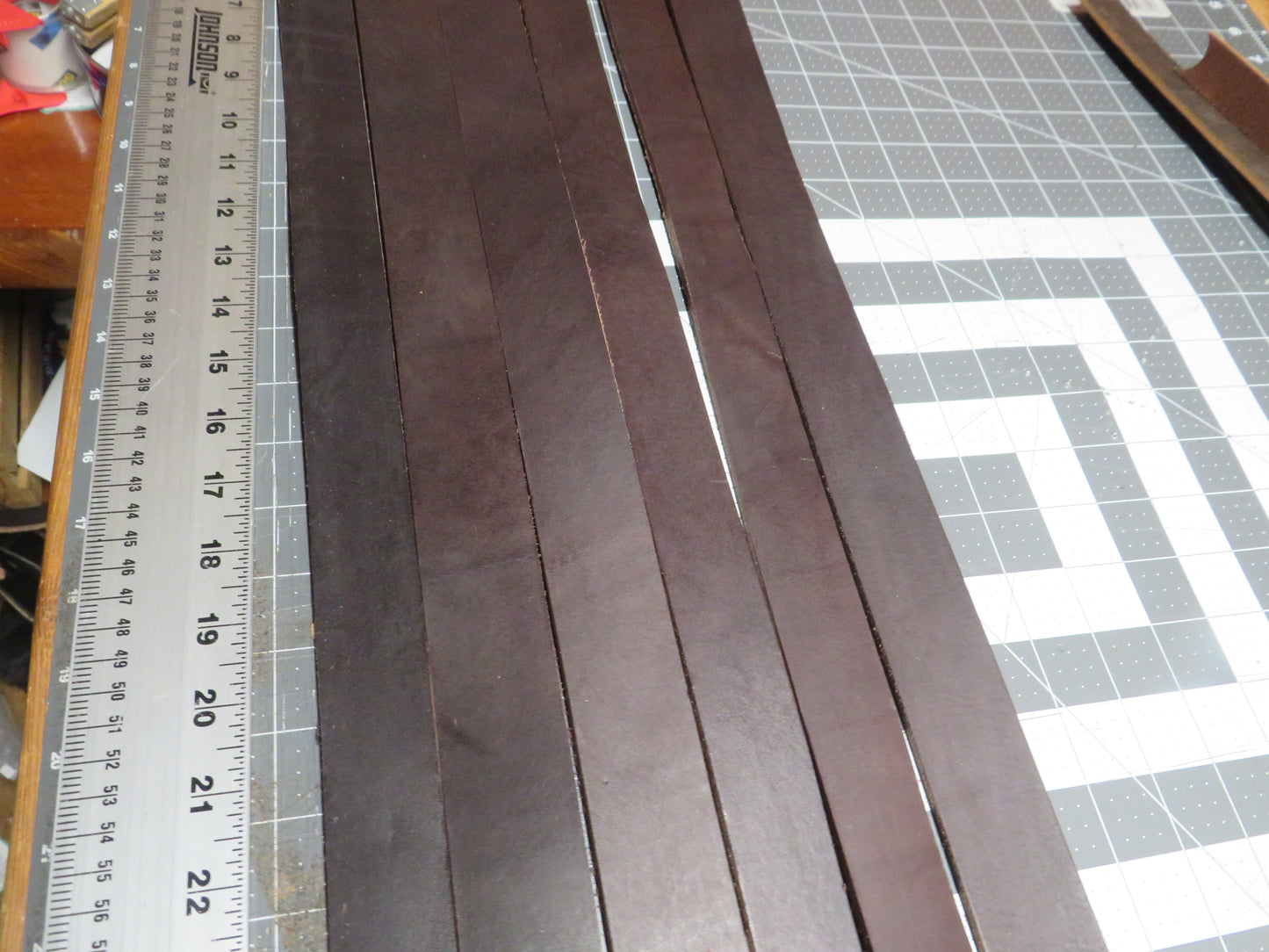 6 full grain veg tanned dark brown bridle leather straps
