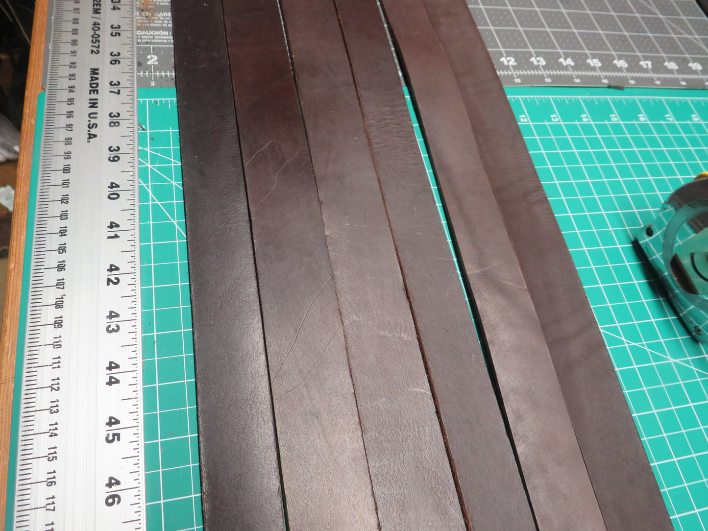 6 full grain veg tanned dark brown bridle leather straps