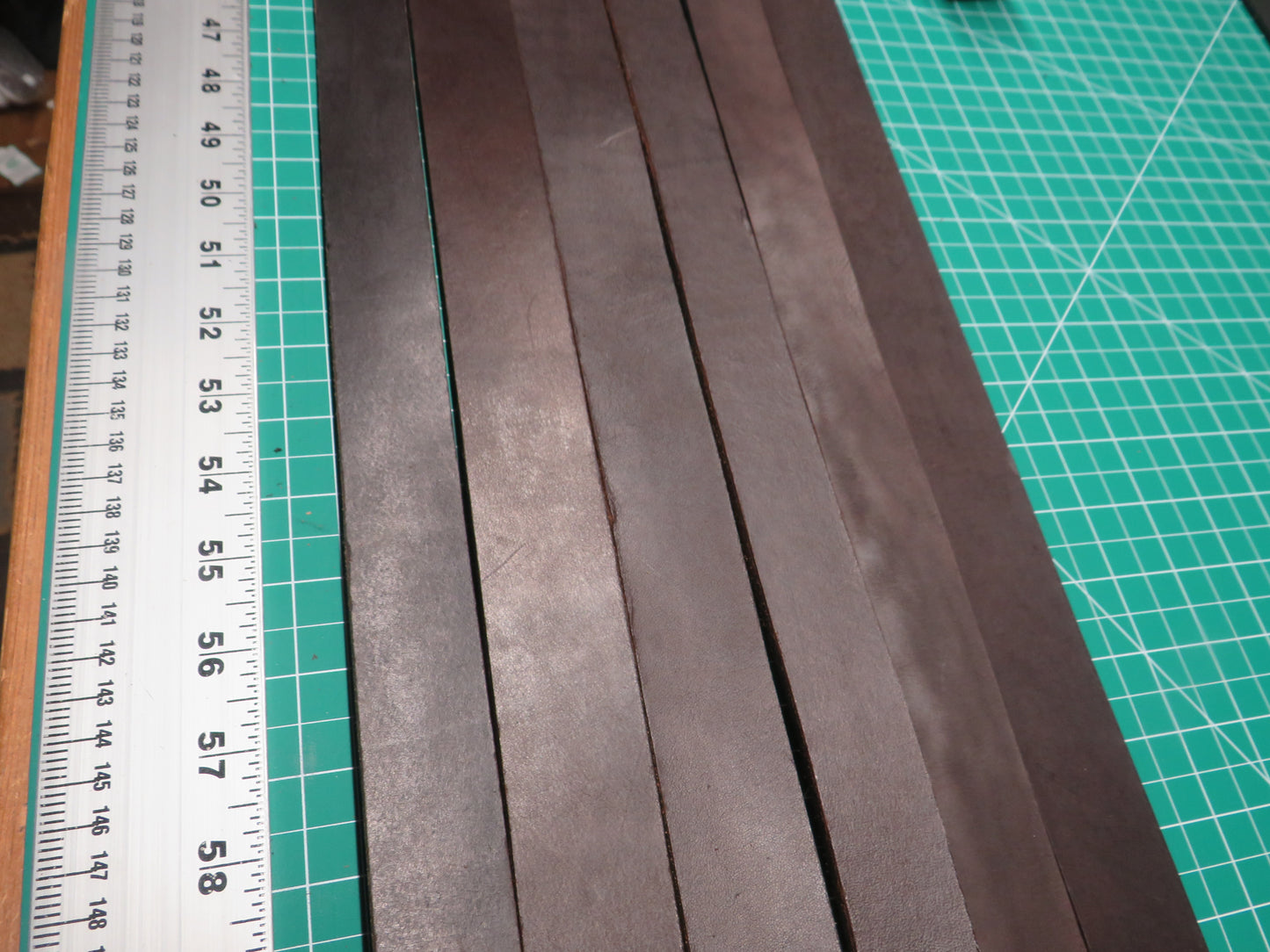 6 full grain veg tanned dark brown bridle leather straps