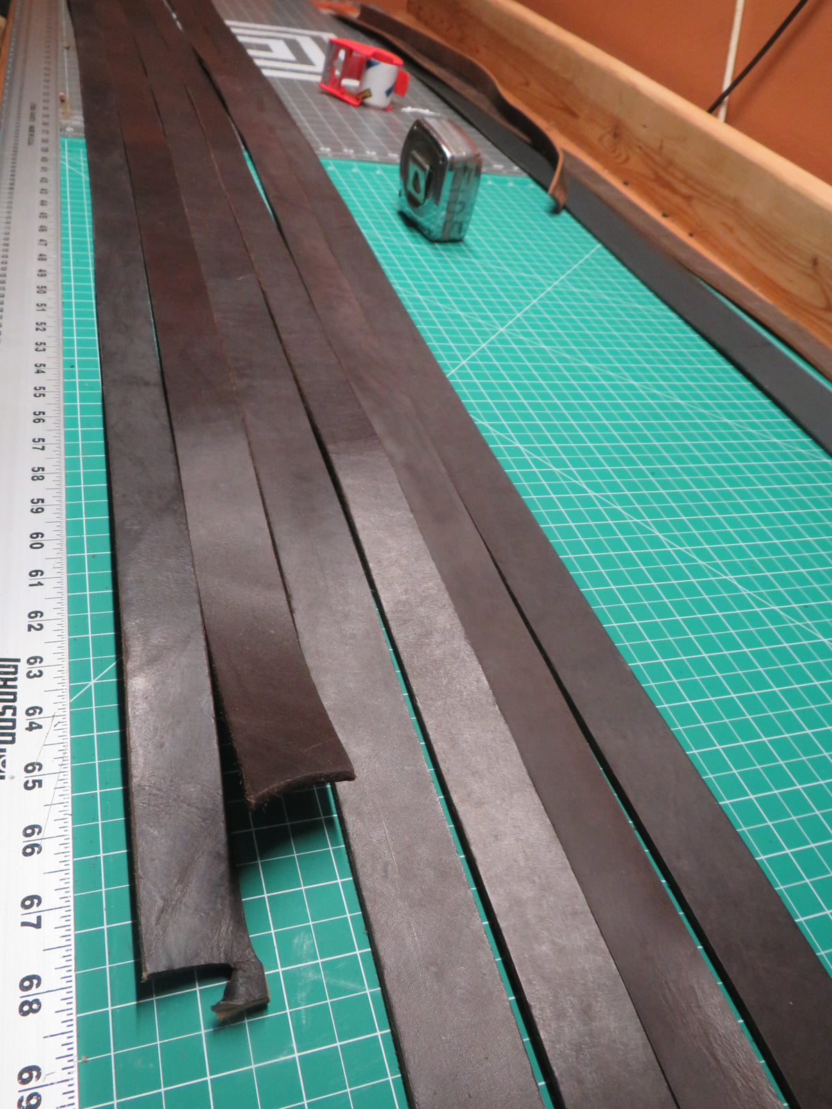 6 full grain veg tanned dark brown bridle leather straps