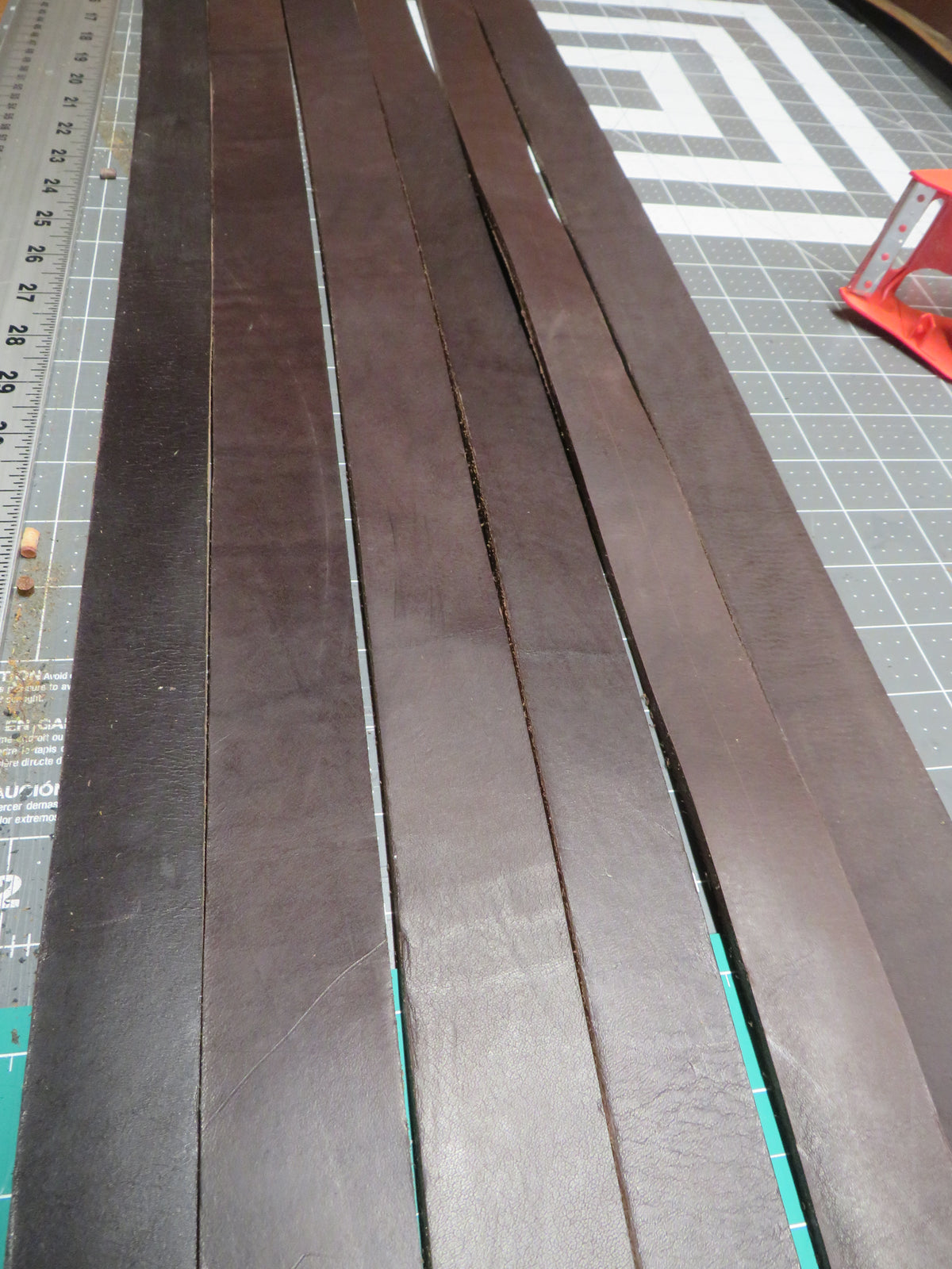 6 full grain veg tanned dark brown bridle leather straps