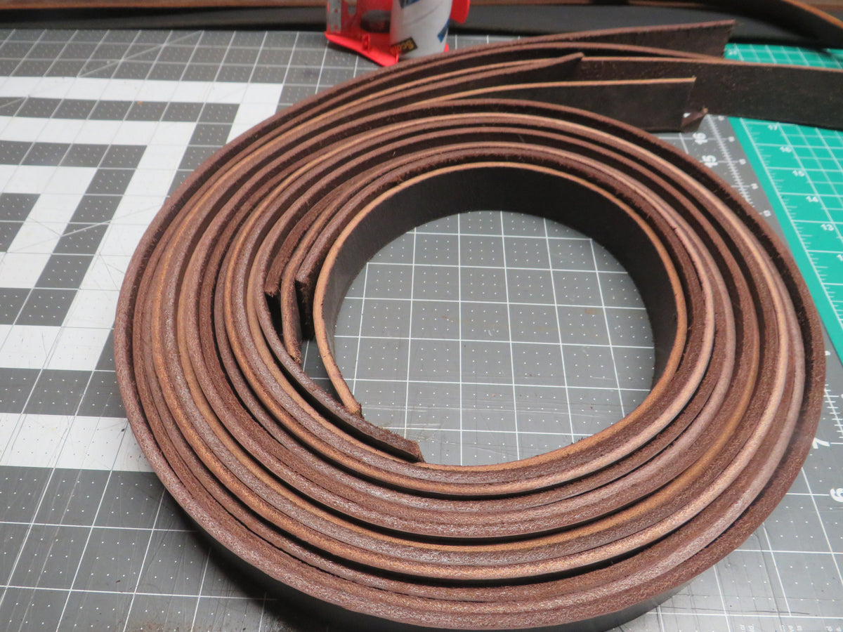 6 full grain veg tanned dark brown bridle leather straps