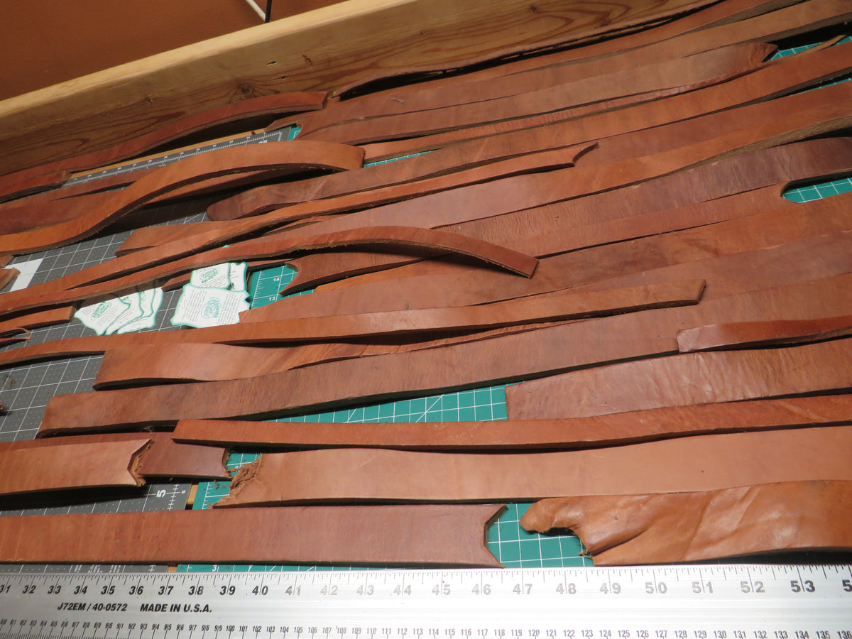 13 Pound box of Hermann Oak harness leather belt remnants