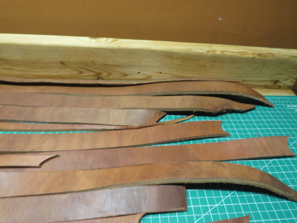 13 Pound box of Hermann Oak harness leather belt remnants