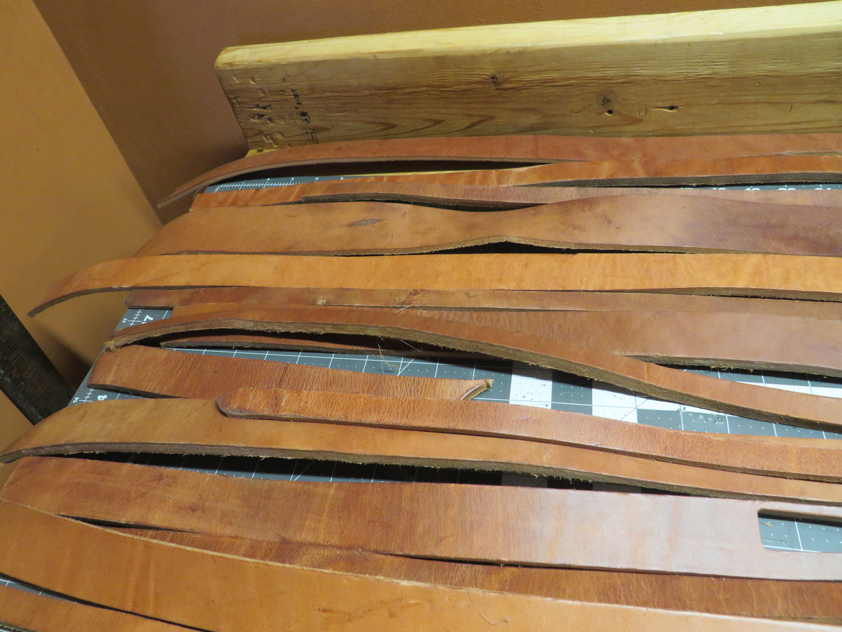 13 Pound box of Hermann Oak harness leather belt remnants
