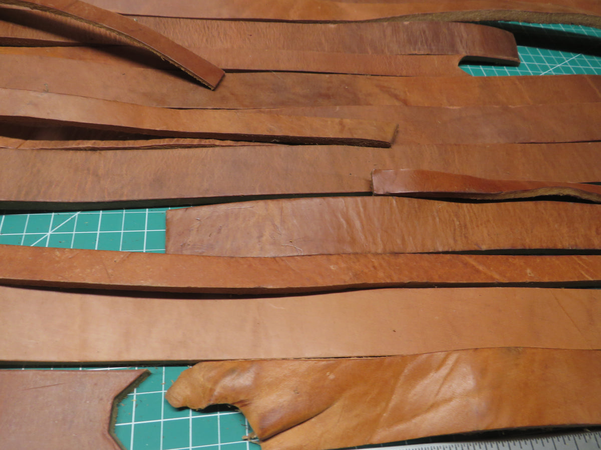 13 Pound box of Hermann Oak harness leather belt remnants