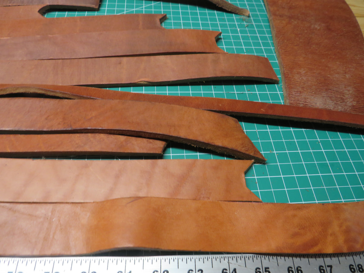 13 Pound box of Hermann Oak harness leather belt remnants