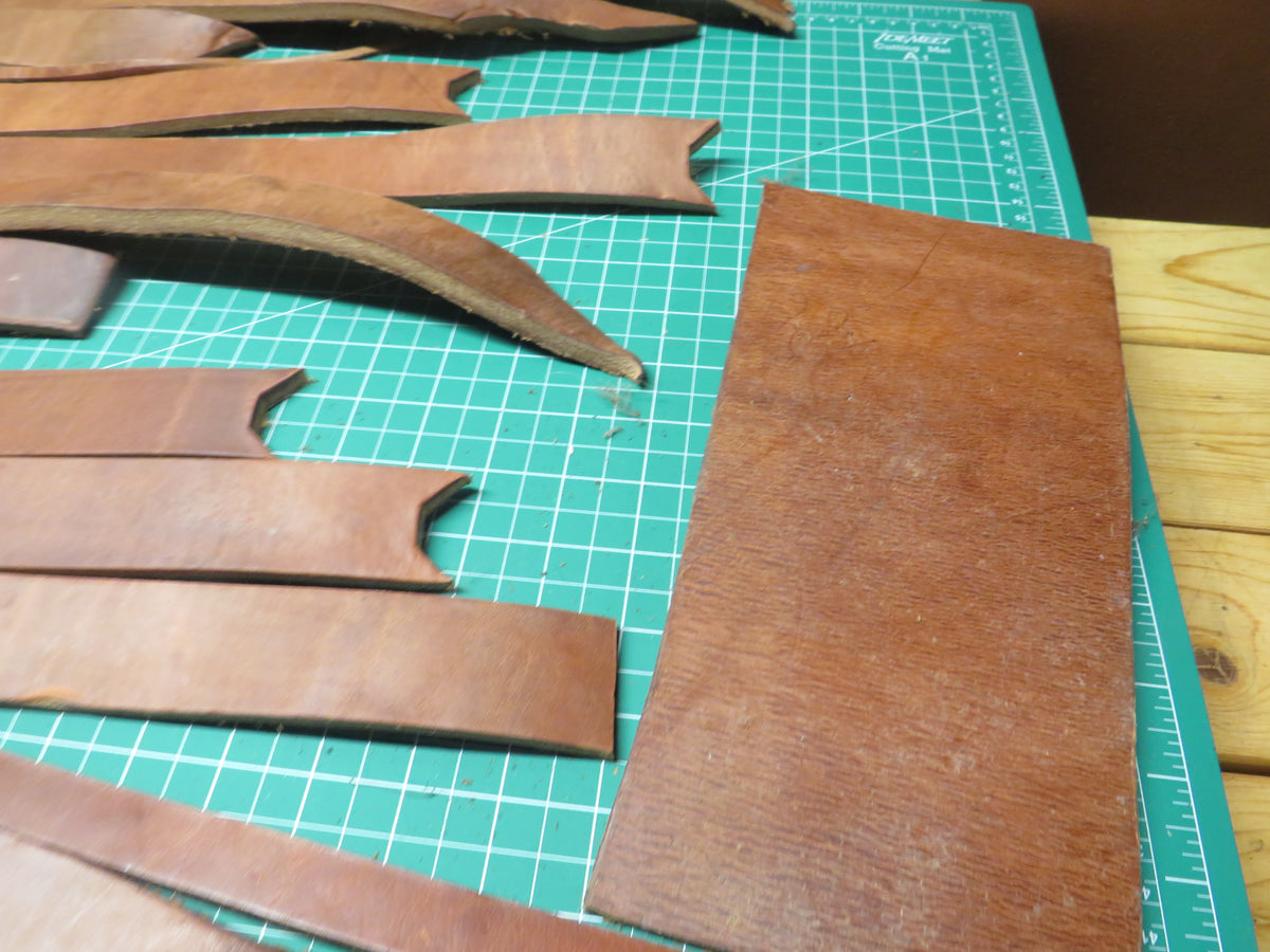 13 Pound box of Hermann Oak harness leather belt remnants